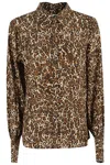 Isabel Marant Leopard Print Silk Shirt In Brown