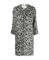 Isabel Marant Leopard-print Zip-up Coat In Black