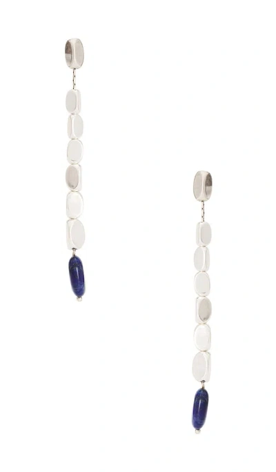 Isabel Marant Leotie Earrings In 海军蓝 & 银色