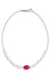 Isabel Marant Leotie Stud Necklace In White