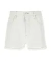 Isabel Marant Lesia Frayed Perforated Denim Shorts In White