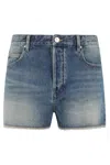 Isabel Marant Blue Denim Organic Short In Grey