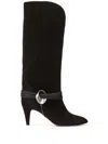 Isabel Marant Lestany Gz Mid-calf Suede Boot In 黑色