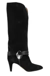 Isabel Marant Lestany Gz Mid-calf Suede Boot In Black