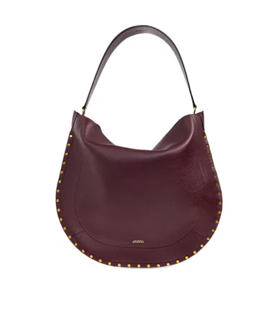 Isabel Marant Letter Logo Handbag In Burgundy
