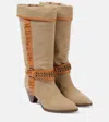 Isabel Marant Levon Canvas Cowboy Boots In Green