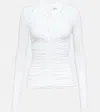 Isabel Marant Levona Cutout Ruched Jersey Top In White