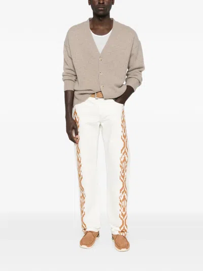 Isabel Marant Lewys Embroidered Jeans In White
