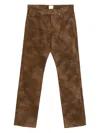 Isabel Marant Straight Leg Leather Trousers With Belt Loops In Brown