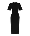Isabel Marant Cap Sleeves Midi Length Ruched Dress In Black