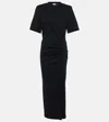 Isabel Marant Draped Dress With Padded Shoulders In Black