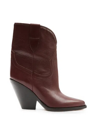 Isabel Marant Leyane Leather Boots In Red