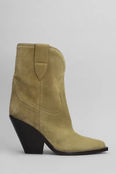 Isabel Marant Leyane High Heels Ankle Boots In Green