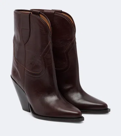 Isabel Marant Leyane Leather Cowboy Boots In Brown