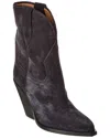 Isabel Marant Leyane Suede Cowboy Boot In Black