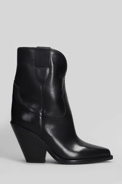 Isabel Marant Leyane Texan Ankle Boots In Black