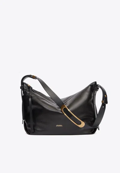 Isabel Marant Leyden Leather Shoulder Bag In Black
