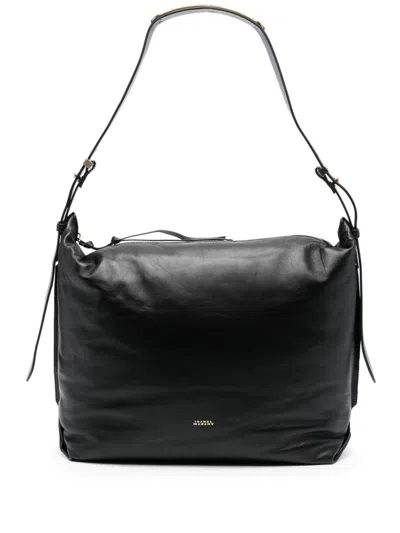 Isabel Marant Leyden Logo-print Shoulder Bag In Black