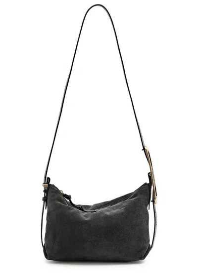 Isabel Marant Leyden Mini Suede Shoulder Bag In Anthracite