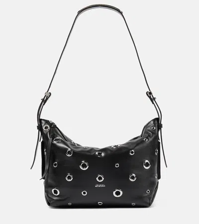 Isabel Marant Leyden Small Studded Leather Shoulder Bag In Black