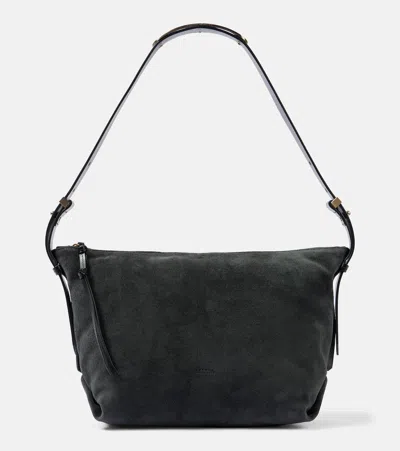 Isabel Marant Leyden Suede Shoulder Bag In Black
