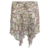 Isabel Marant Lienae Asymmetric Printed Skirt In Multicolor Silk In Gray