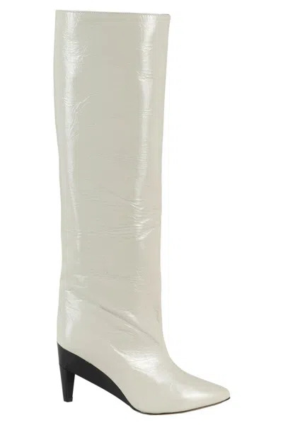 Isabel Marant Liesel Thigh-high White Leather Boots