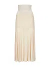 Isabel Marant Light Beige Pleated Crepe Knit Ezra Long Skirt In Neutral