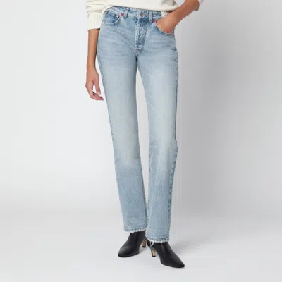 Isabel Marant Light Blue Daya Vintage-effect Cotton Jeans