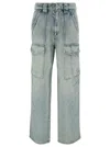 Isabel Marant Light Blue Heilani Cargo Jeans In Light Blue