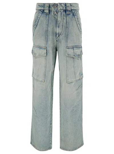Isabel Marant Light Blue Heilani Cargo Jeans