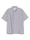 Isabel Marant Cotton Shirt With Short Sleeves And Side Slits In Gray
