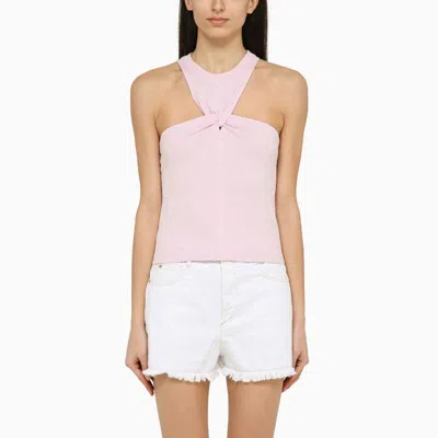 ISABEL MARANT LIGHT PINK COTTON CREW-NECK TOP FOR WOMEN