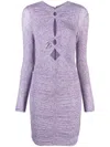 Isabel Marant Mini Dress With Keyhole And Ruched In Light Purple