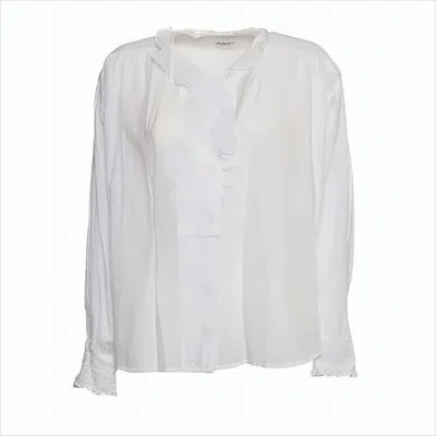 Isabel Marant Lightweight Blouse With Delicate Ruffled Trim In White