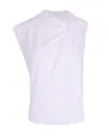 Isabel Marant Organic Cotton Ribbed Crew-neck Asymmetric Sleeveless Cutout T-shirt In White