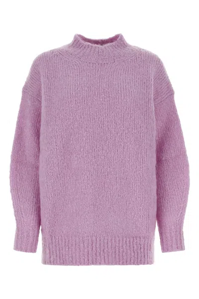 Isabel Marant Idol Ribbed Oversize Mohair Blend Sweater In Purple