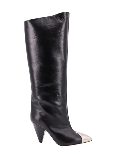 Isabel Marant Lilezio 95mm Leather Knee-high Boots In Black