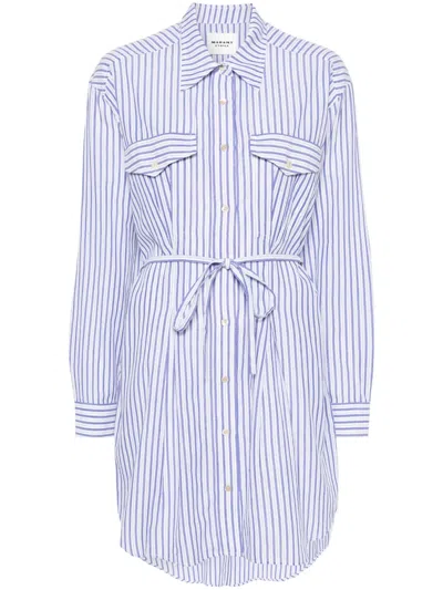 Isabel Marant Liliane Striped Shirt Dress In Blue