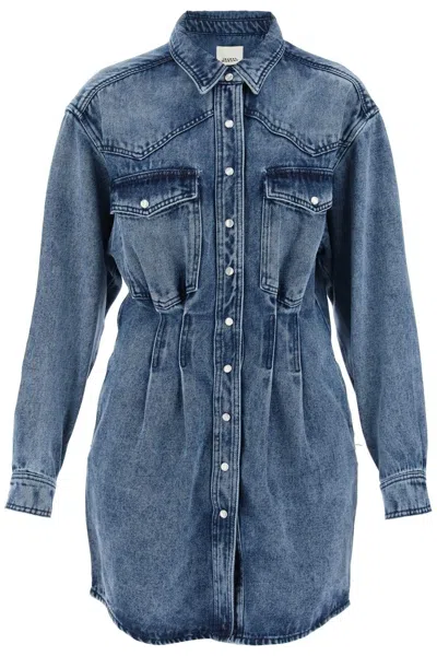 Isabel Marant Liliko Denim Shirt Minidress In Blue