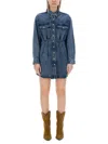 Isabel Marant Liliko Denim Shirt Minidress In Blue
