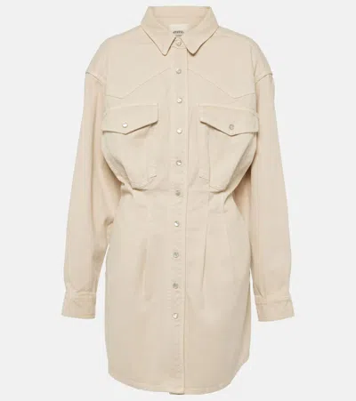 Isabel Marant Liliko Twill Shirt Dress In Beige