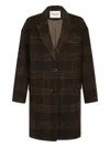 Isabel Marant Limiza Checked Wool Coat In Brown