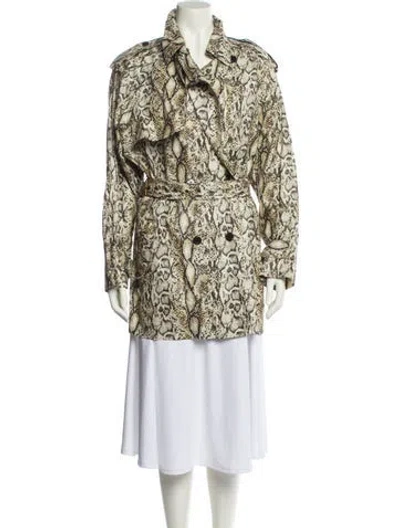 Pre-owned Isabel Marant Linen Animal Print Faux Fur Coat In Neutral