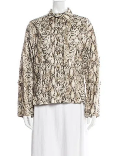 Pre-owned Isabel Marant Linen Animal Print Jacket W/ Tags In Neutrals