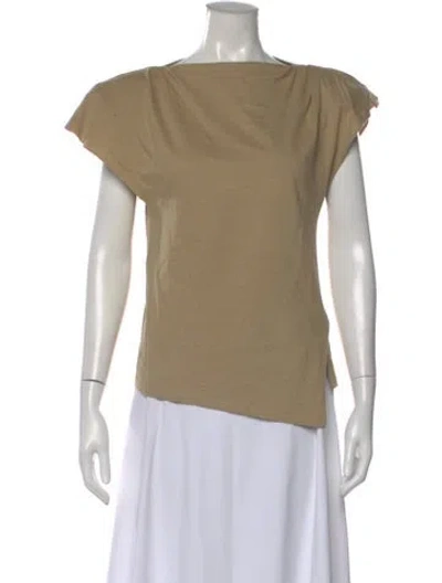 Pre-owned Isabel Marant Linen Asymmetrical Top In Yellow