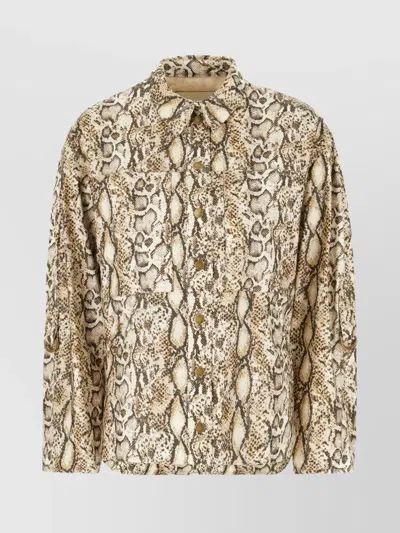 Isabel Marant Linen Blend Jacket Snakeskin Pattern In Multi