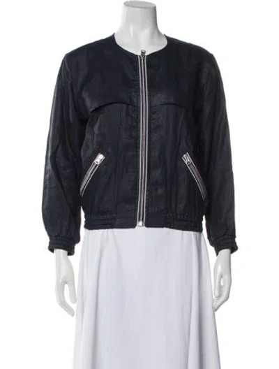 Pre-owned Isabel Marant Linen Bomber Jacket In Blue