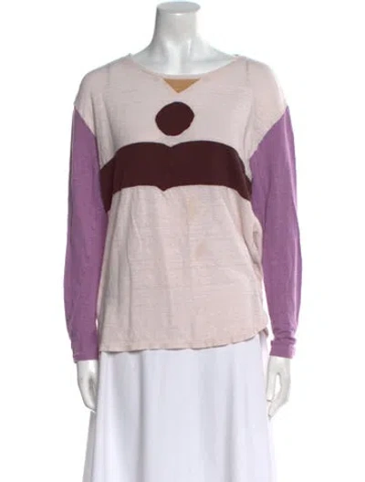 Pre-owned Isabel Marant Linen Colorblock Pattern Sweater In Purple
