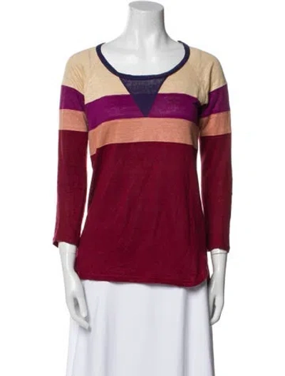 Pre-owned Isabel Marant Linen Colorblock Pattern Top In Blue
